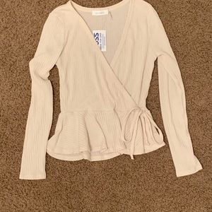long sleeve wrap top